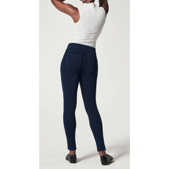 Spanx Jean-ish Ankle Twilight Rinse Leggings Size M Elastic Waist Pull On - Picture 2 of 10